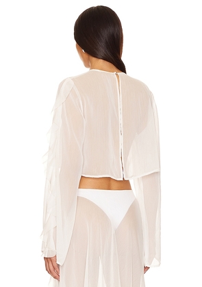 Shani Shemer Thoma Cropped Shirt in White in Cream. Size M. Also in XS, S, L.