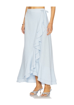 Rosewater House Golestan Ruffle Skirt in Baby Blue. Size S/M. Also in M/L.
