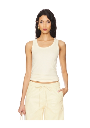 SPRWMN Fitted Scoop Tank Top in Yellow. Size L. Also in M, S, XS.