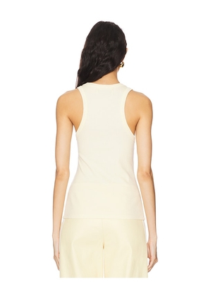 SPRWMN Fitted Scoop Tank Top in Yellow. Size L. Also in S, XS, M.