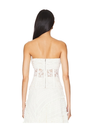 ROKH Twisted Knot Laced Corset in Ivory. Size 36/4. Also in 38/6.