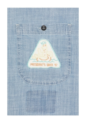 President's Kansas Shirt in Blue. Size S. Also in M.