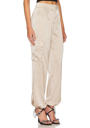 superdown Seleste Drawstring Jogger Pant in Taupe. Size M. Also in XS, XXS, S, L, XL.