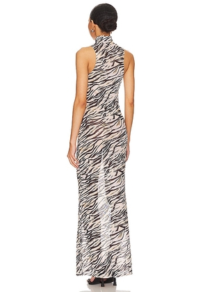 superdown Angelika Sheer Dress in Beige. Size M. Also in S, XXS, XS, L, XL.