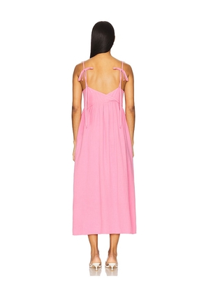 SUNDRY Gauze Tie Strap Dress in Pink. Size S. Also in XS.