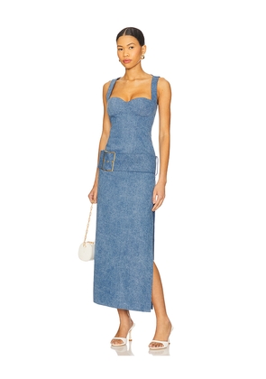 Rowen Rose Abito Dress in Denim-Medium. Size 38/4. Also in 34/0.