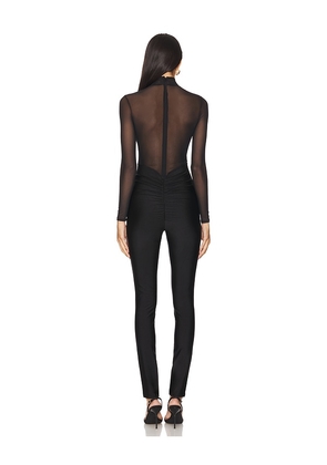 SEROYA X Revolve Brietta Bandeau Mesh Catsuit in Black. Size M. Also in S.