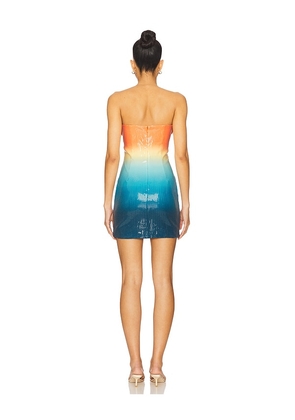 Runaway The Label Stellar Mini Dress in Orange,Blue. Size S. Also in XS.