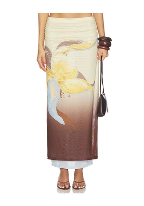 SOVERE Dahlia Skirt in Ivory,Brown. Size S. Also in L.