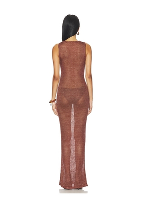 superdown Alix Maxi Dress in Brown. Size M. Also in XS, S, L.