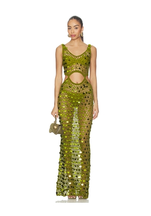 superdown Elena Maxi Dress in Green. Size L. Also in M, S, XS.