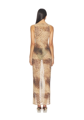 superdown Ledger Maxi Dress in Beige. Size L. Also in S, XL.
