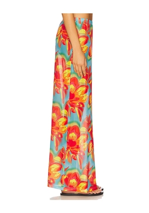 Runaway The Label Miami Maxi Skirt in Blue,Red. Size M. Also in XS, S, XL.