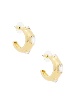 petit moments Gardenia Hoop Earrings in Metallic Gold.