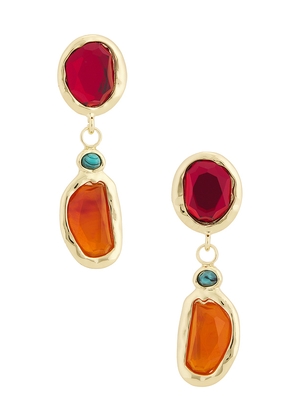 petit moments Mosaic Earrings in Red,Orange.