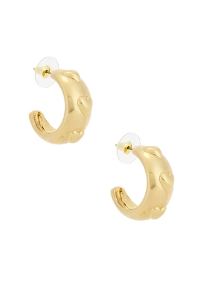 petit moments Lore Hoop Earrings in Metallic Gold.