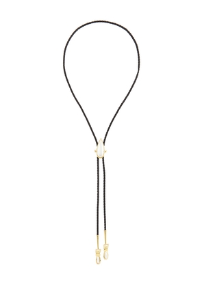 petit moments Madea Bolo Necklace in Black,Metallic Gold.