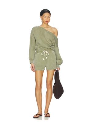 Spiritual Gangster La Vida Romper in Sage. Size M. Also in S, XS.