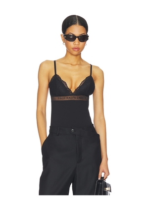 Polo Ralph Lauren Intimates Triangle Bodysuit in Black. Size L. Also in M, S, XL, XS.