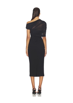 SEROYA Selma Midi Dress in Black. Size XS. Also in S.