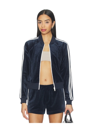 Splits59 Heritage Velour Bomber Jacket in Navy. Size M. Also in S, XS.