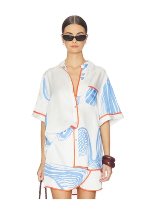 Sancia The Peita Shirt in White,Baby Blue. Size L. Also in M, S, XL, XS.