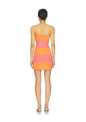 Susana Monaco String Colorblock Mini Dress in Orange,Blush. Size L. Also in XS, S, M, XL.