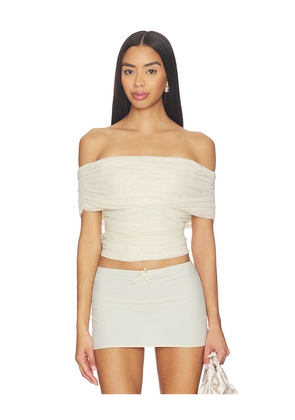 Shona Joy Mira Off Shoulder Top in Ivory. Size L. Also in M, S, XL, XS.