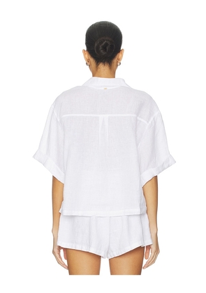 PQ Linen Button Up Top in White. Size XS/S. Also in M/L.
