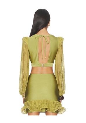 PatBO Wave Top in Green. Size M. Also in L, XL.