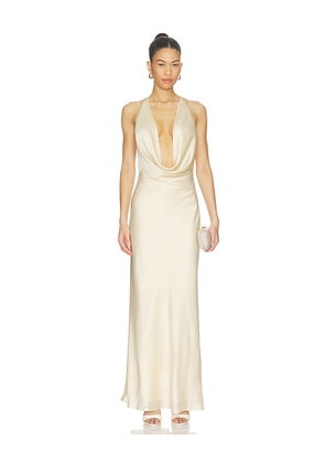 ROTATE Chiffon Halter Dress in Yellow. Size 32. Also in 34, 36, 38, 40.