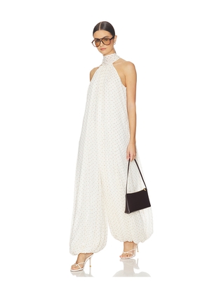 ROTATE Chiffon Balloon Jumpsuit in Ivory. Size 32. Also in 34, 36, 38, 40.