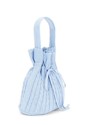 Polo Ralph Lauren Cotton Cable Knit Sweater Tote Bag in Blue.
