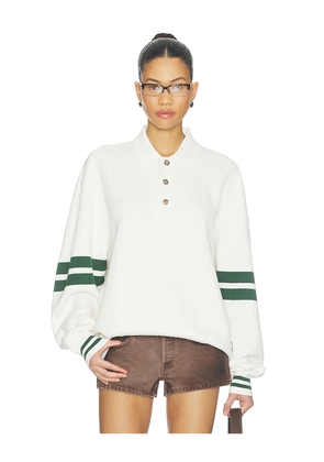 Tommy Jeans 90s Colorblock Knitted Polo in White. Size L. Also in M, S, XL/1X, XS.