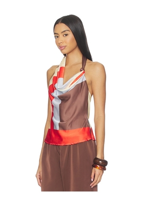SNDYS Junie Top in Red,Chocolate. Size M. Also in S, XS, L, XL.