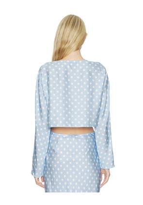 Posse Tillie Long Sleeve Top in Baby Blue,White. Size M. Also in L.
