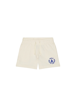 Polo Ralph Lauren Jersey Knit Sail Graphic Short in White. Size 2. Also in 3, 4, 5, 6.