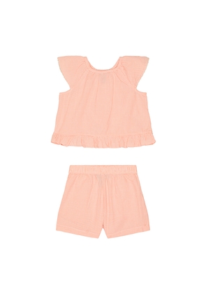 Polo Ralph Lauren Sleeveless Madras Ruffle Shirt With Short in Pink. Size 2. Also in 3, 4, 5, 6.