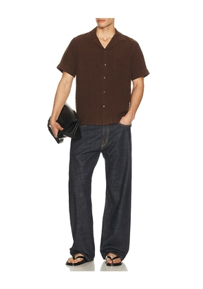 Polo Ralph Lauren Short Sleeve Garment Dyed Linen Sport Shirt in Dark Beech in Brown. Size L. Also in XXL/2X.