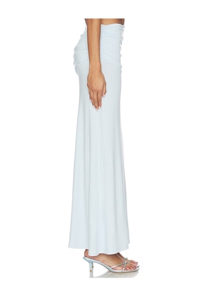 SEVEN WONDERS Malani Ruched Maxi Skirt in Baby Blue. Size L. Also in S, XS, M, XL, XXL.