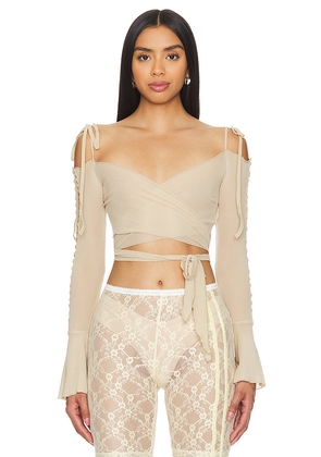 Zemeta Sporty Wrap Cardi in Ivory. Size S. Also in XS.