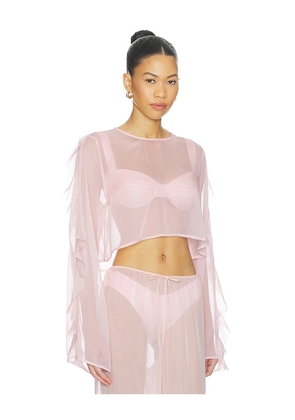 Shani Shemer Thoma Cropped Shirt in Rose. Size L. Also in M, S.
