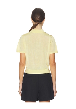 PISTOLA Lucca Short Sleeve Polo Sweater Top in Lemon. Size L. Also in XS, S, M.