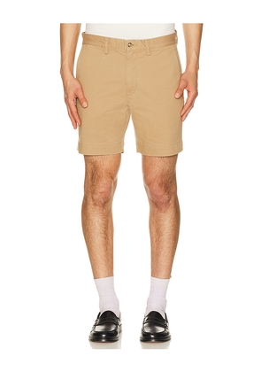 Polo Ralph Lauren Bedford Cotton Stretch Twill Short in Tan. Size 31. Also in 32, 34, 36, 38.