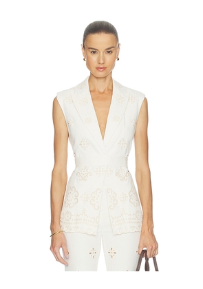 Veronica Beard Townes Vest in White. Size 0. Also in 00, 10, 2, 4, 6, 8.