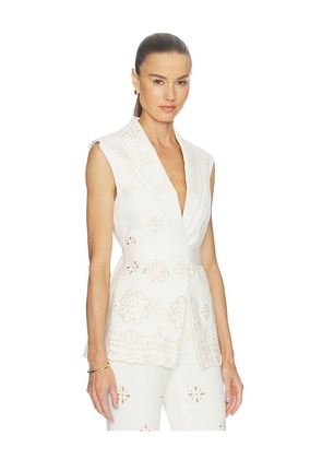 Veronica Beard Townes Vest in White. Size 0. Also in 2, 4, 6, 8, 10.
