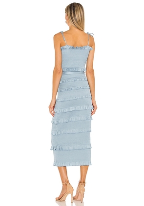 V. Chapman Lily Midi Dress in Blue. Size 4. Also in 8, 10.