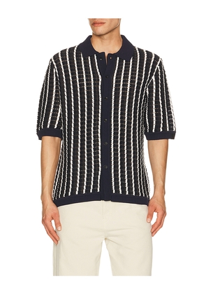Rag & Bone Crochet Dalton Shirt in Navy. Size L. Also in M, S, XL/1X.
