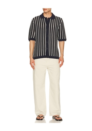 Rag & Bone Crochet Dalton Shirt in Navy. Size L. Also in S, M, XL/1X.
