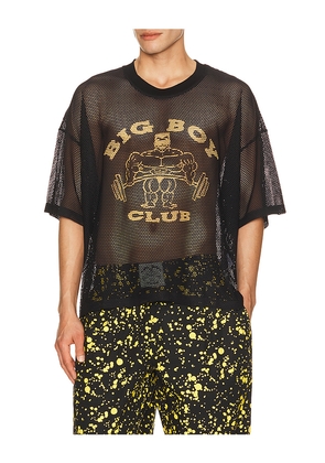 Y,IWO Big Boy Club Mesh Tee in Black. Size L. Also in M, S, XL/1X.